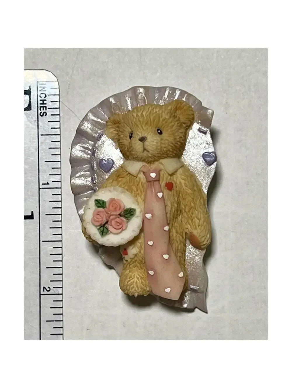 Cherished Teddies Valentine's Day Refrigerator Magnet Bear Original Left Side